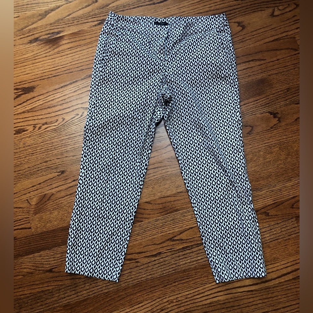 Willi Smith Black and White Straight Leg Ankle Pants